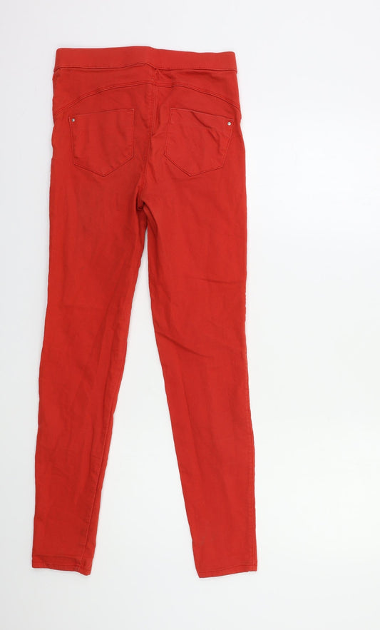 Denim & Co. Womens Red Denim Jegging Jeans Size 8 L28 in