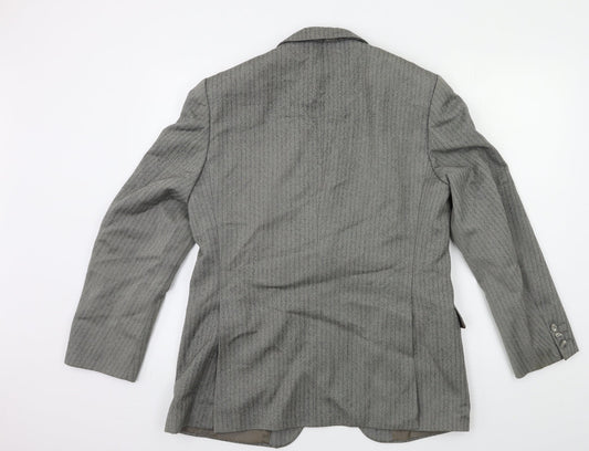 Preworn Mens Grey Striped Jacket Suit Jacket Size 42