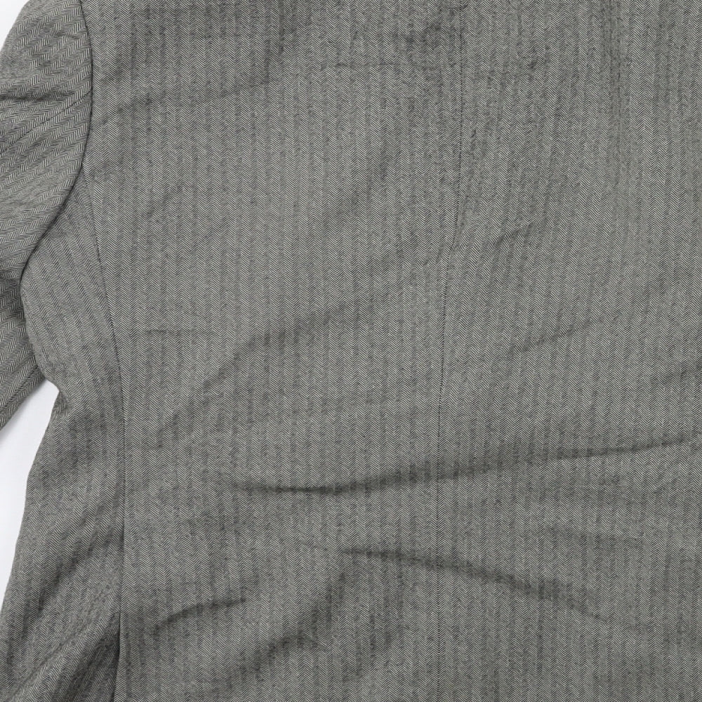 Preworn Mens Grey Striped Jacket Suit Jacket Size 42