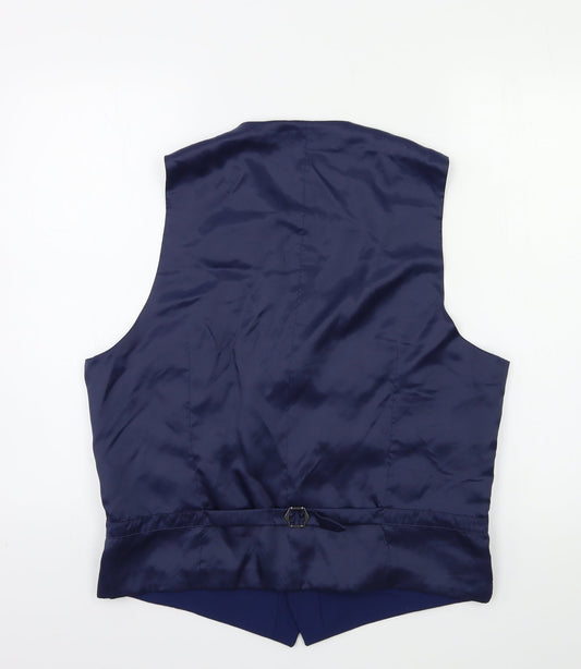 Marks and Spencer Mens Blue Jacket Suit Waistcoat Size 42