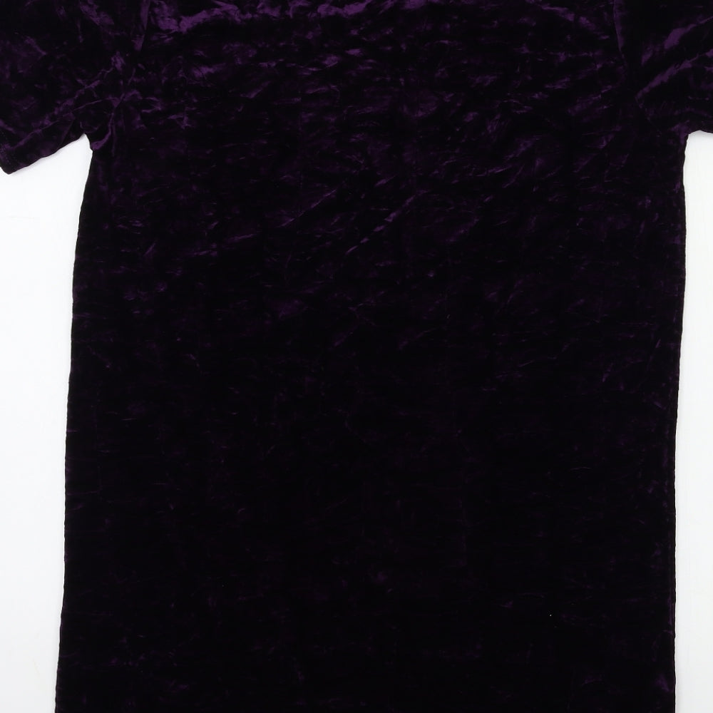 Boohoo Womens Purple Velour Shift Size 10