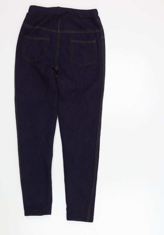 Preworn Girls Blue Colourblock Skinny Jeans Size L