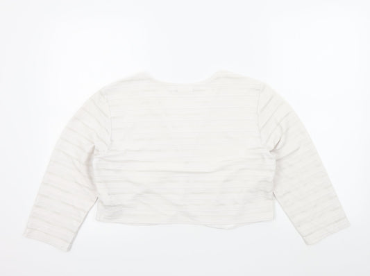 Bodyfit Womens White Cardigan Jumper Size L