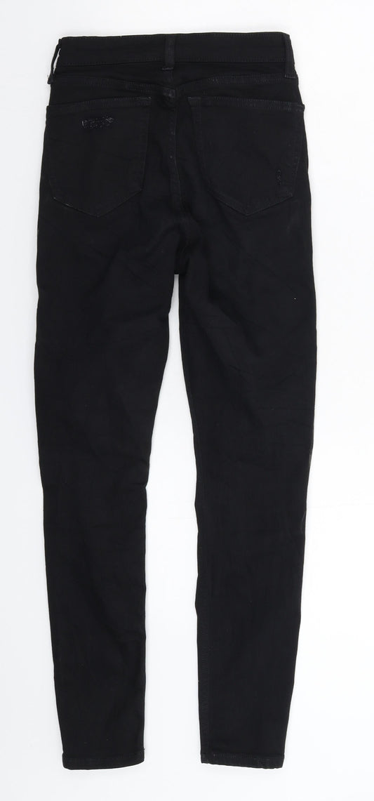 Topshop Womens Black Denim Skinny Jeans Size 25 in L26 in