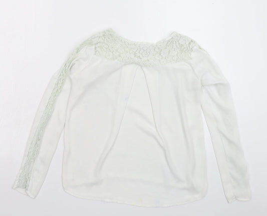 Preworn Womens White Basic Blouse Size 10
