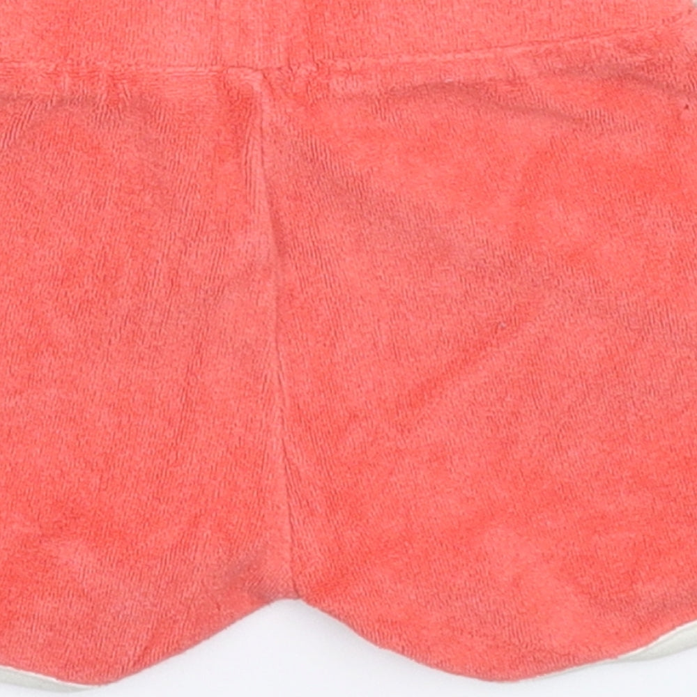 Brand and care label for Next girls’ pink cropped trousers, size 9-12, months - shorts