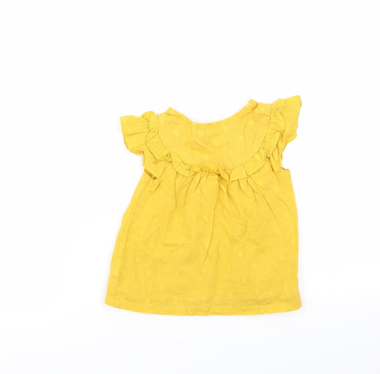 Primark Girls Yellow Polka Dot Basic Blouse Size 12-18 Months