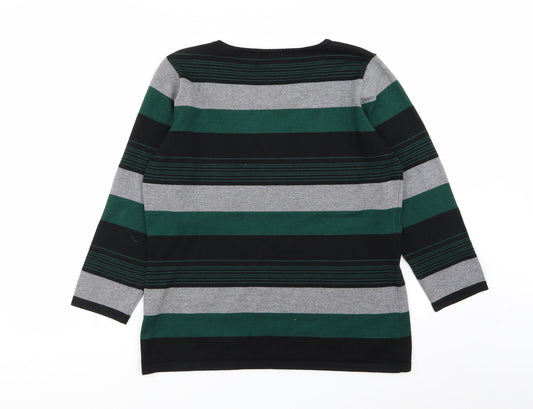 chianti Mens Multicoloured Striped Pullover Jumper Size L