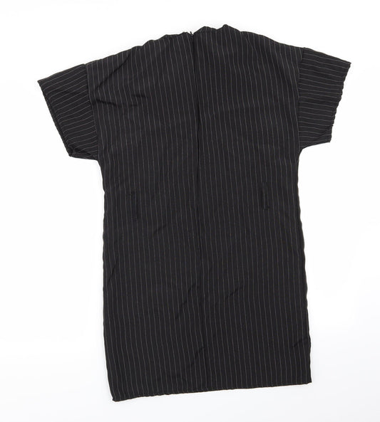 PLT Womens Black Striped A-Line Size 6