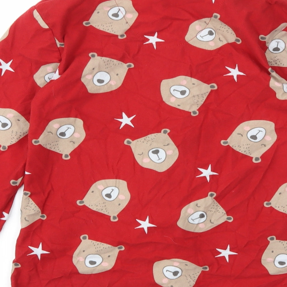 GIRLS Girls Red Animal Print Top Pyjama Top Size 10-11 Years