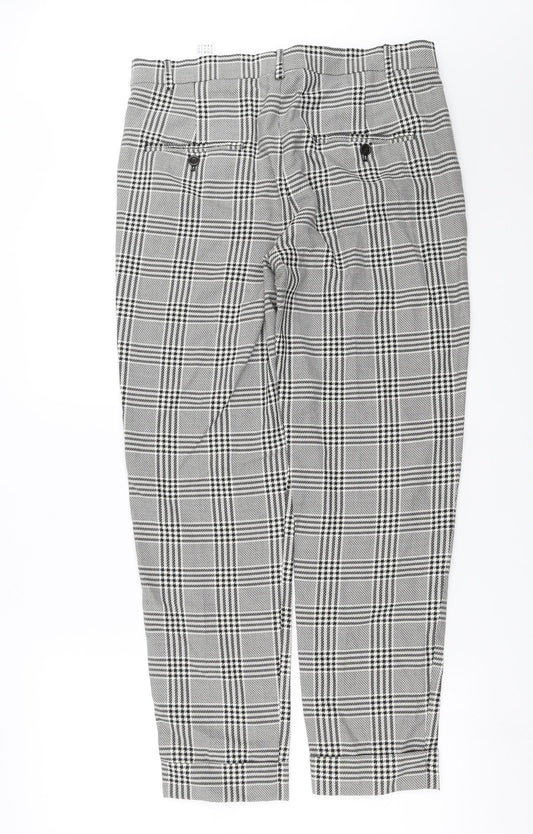 Preworn Womens Black Check Trousers Size 34 in L29 in