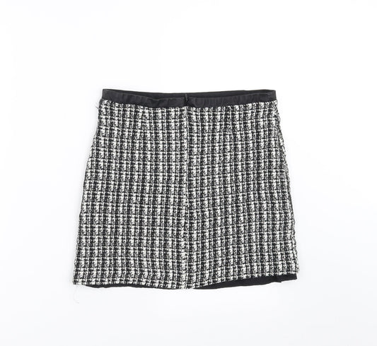Oasis Womens Black Striped A-Line Skirt Size 10