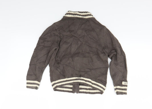 Cherokee Boys Brown Knit Cardigan Jumper Size 3 Years