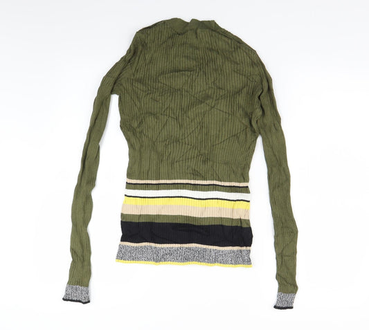 River Island Womens Green Knit Pullover Jumper Size 8
