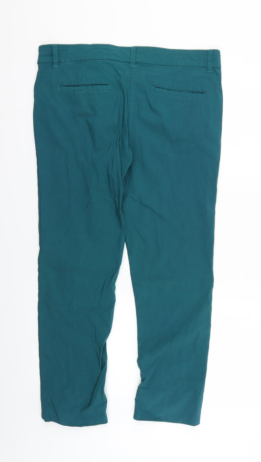 Papaya Womens Green Capri Trousers Size 33 in L24 in
