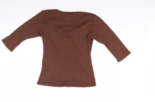 Maf Womens Brown Pullover Sweatshirt Size S