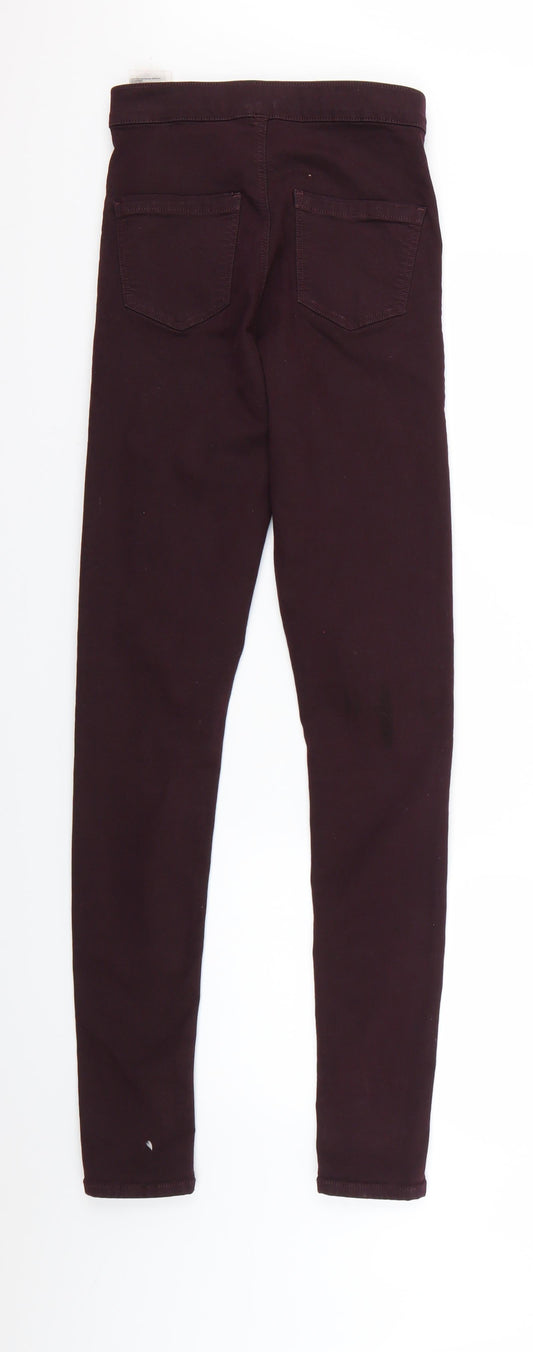 Topshop Womens Red Denim Skinny Jeans Size 26 in L29 in