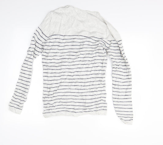 NEXT Womens White Striped Pullover Jumper Size S