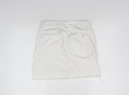 deniem co Womens White A-Line Skirt Size 10