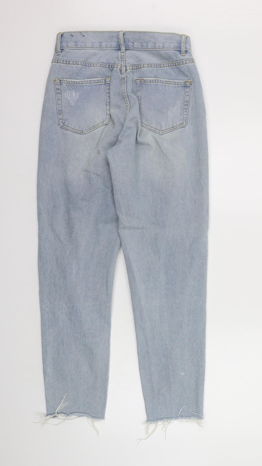 Missguided Womens Blue Straight Jeans Size 8 L28 in