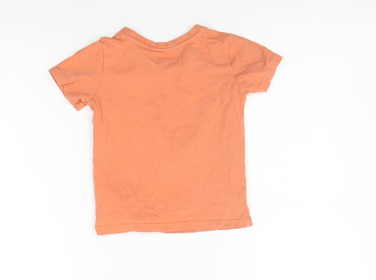 Primark Girls Orange Basic T-Shirt Size 18-24 Months - MONKEY