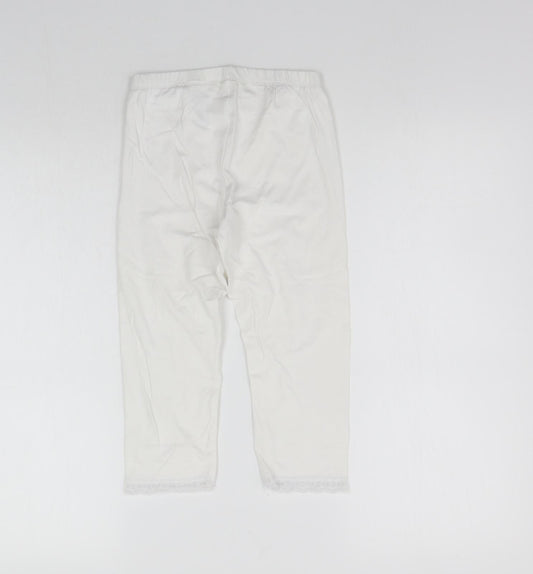 H&M Girls White Jegging Trousers Size 10-11 Years - Elastic Waist Band