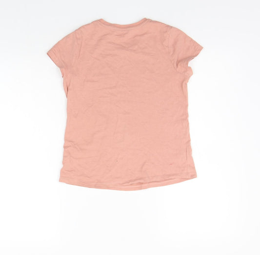 George Girls Beige Basic T-Shirt Size 10-11 Years