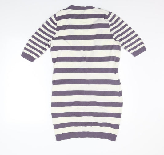 Papaya Womens Purple Striped Cardigan Jumper Size 12