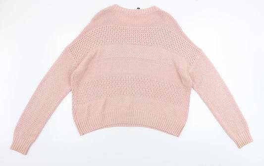 H&M Womens Pink Pullover Jumper Size L