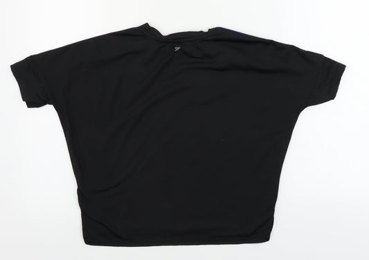 WORKOUT Womens Black Basic T-Shirt Size 6