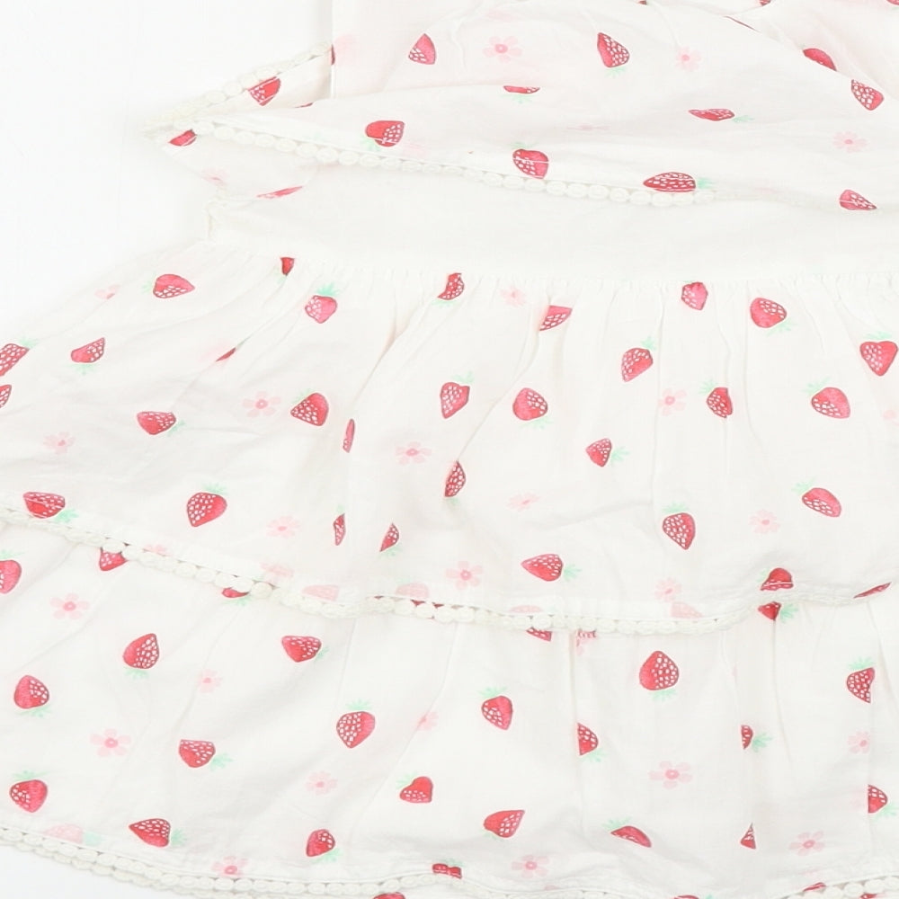 George Girls White Floral A-Line Size 9-12 Months