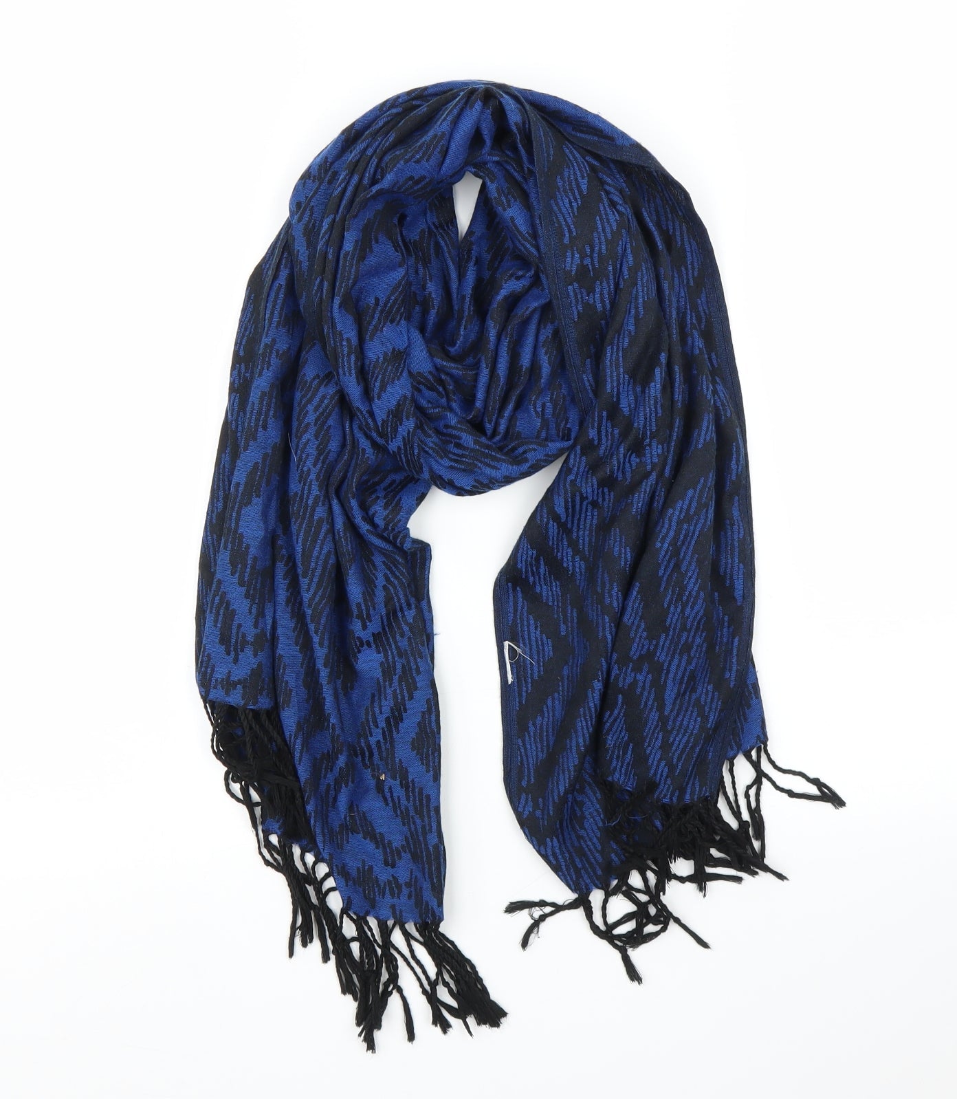Preworn Unisex Blue Argyle/Diamond Scarf