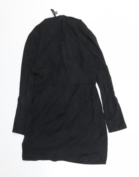 Missguided Womens Black Wrap Dress Size 10