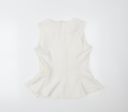 PRETTYLITTLETHING Womens White Henley Jumper Size 8