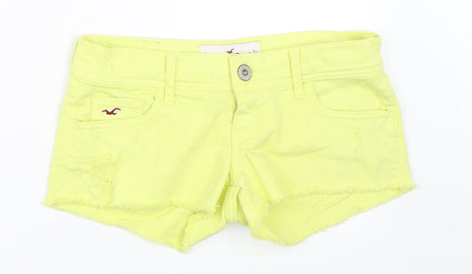 Hollister Womens Yellow   Hot Pants Shorts Size 24 in