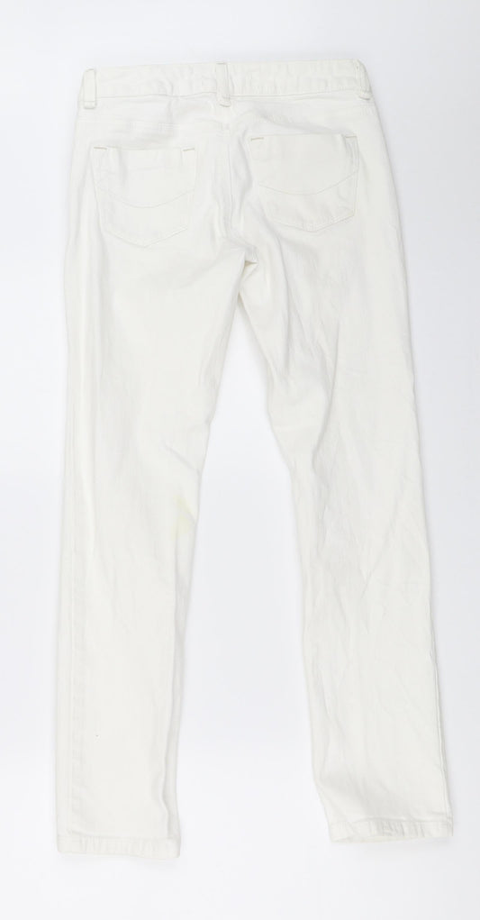 Topshop Womens White Denim Straight Jeans Size 26 in L29 in