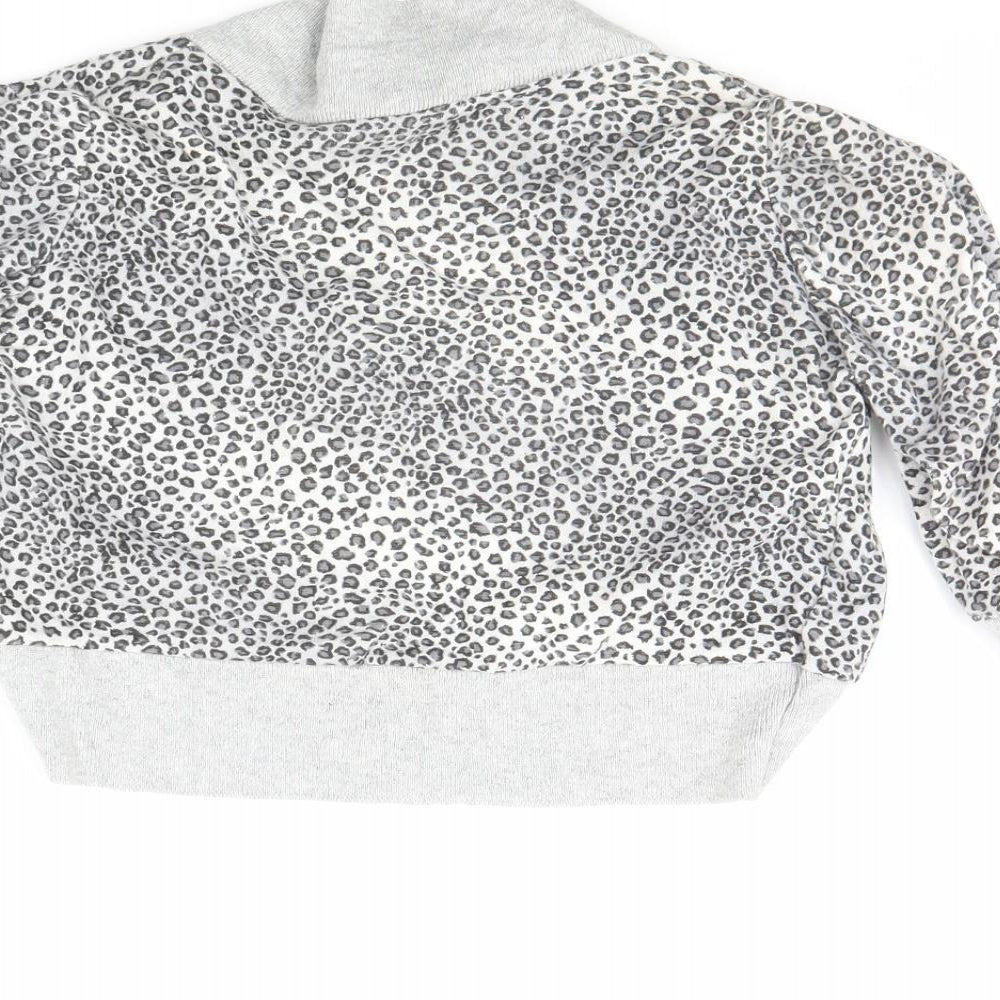 Brand and care label for Ethel Austin girls’ grey animal print jacket, size 12, years