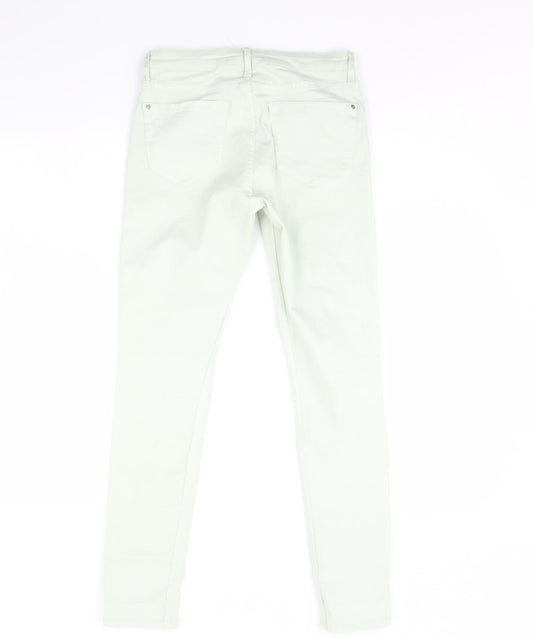 Mango Womens Green Denim Skinny Jeans Size 6 L28 in