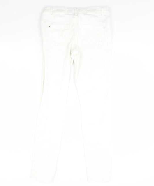 Yessica Womens White Denim Skinny Jeans Size 8 L29 in
