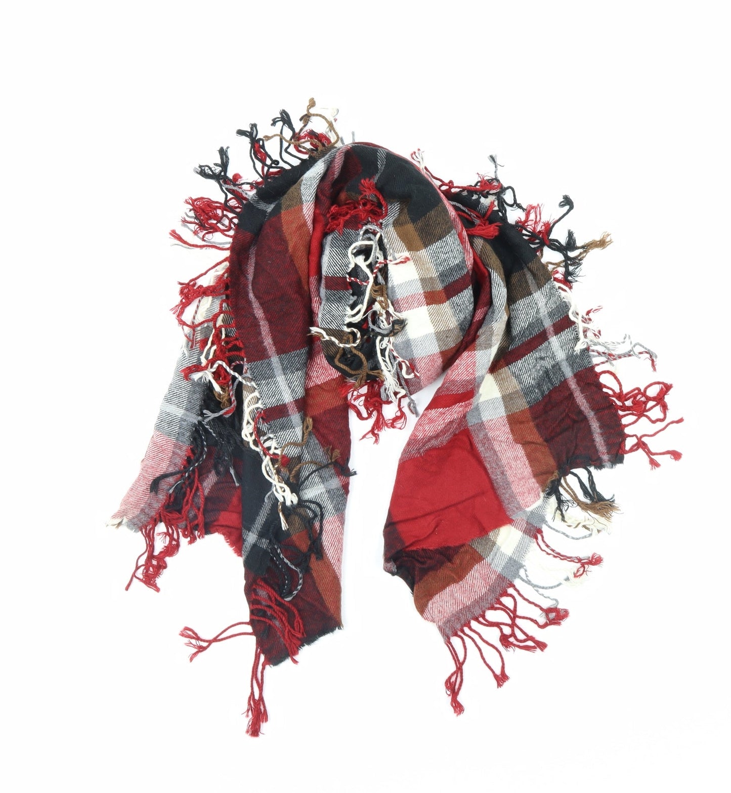 Preworn Womens Red Check Scarf
