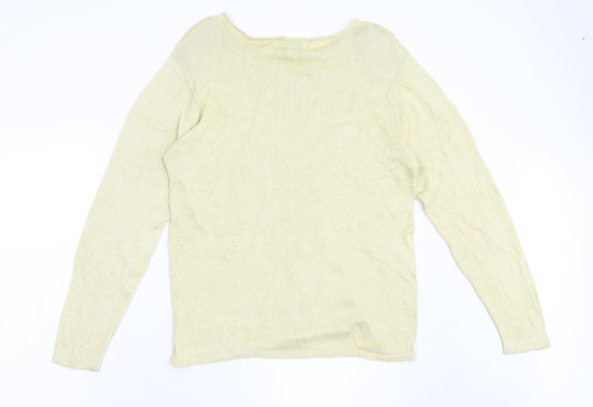 Fay Louise Womens Yellow Knit Pullover Jumper Size L