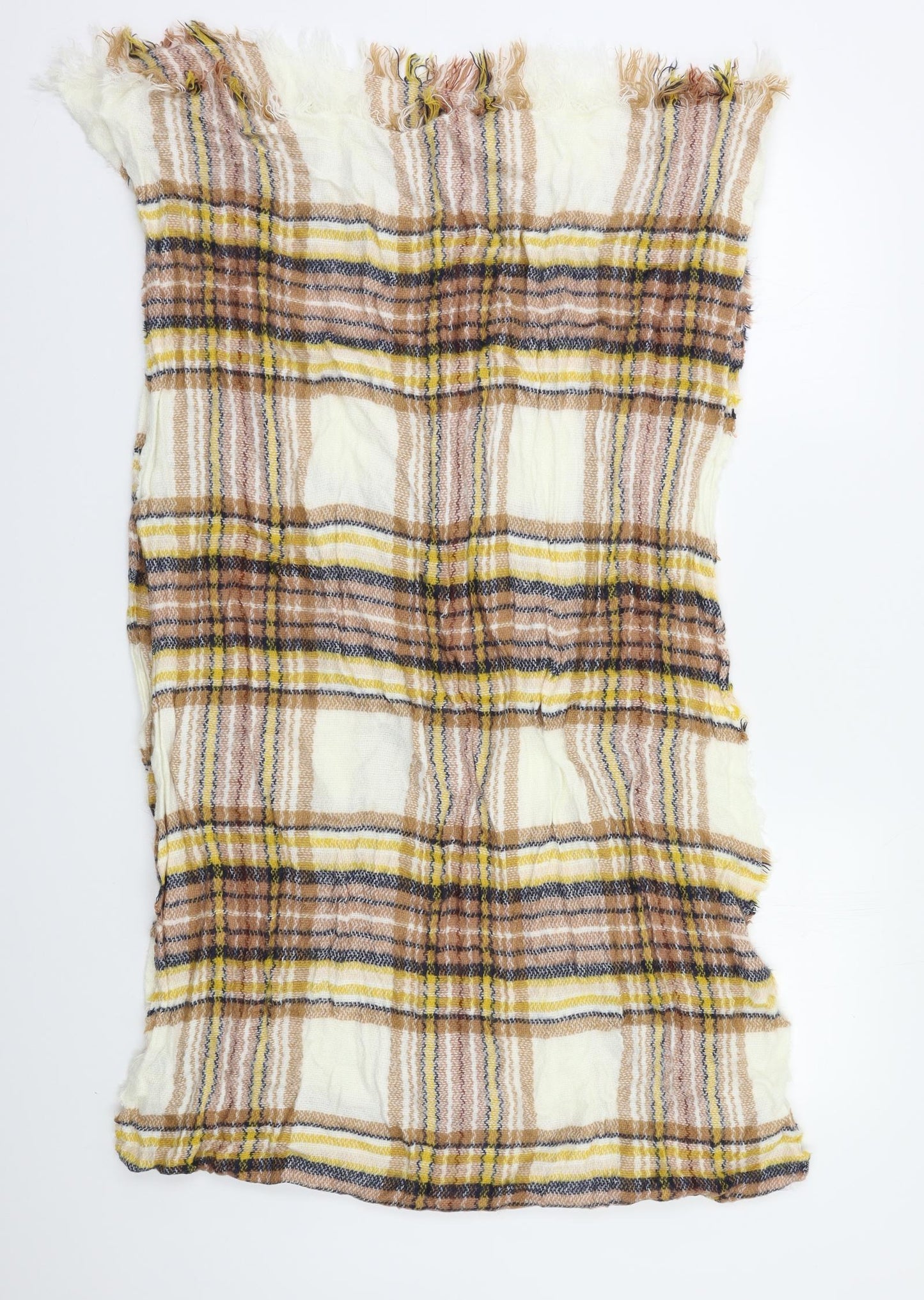 Prew Womens Brown Check Scarf