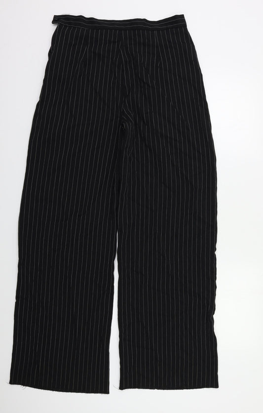 Love Womens Black Striped Trousers Size M L31 in
