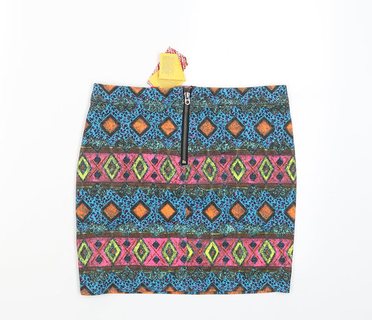 Dividedq Womens Multicoloured Argyle/Diamond Straight & Pencil Skirt Size 8