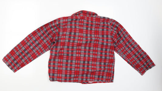 Closer with Evie Womens Red Check Basic Button-Up Size 10