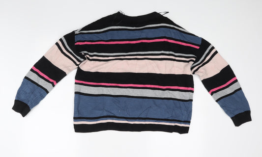 H&M Womens Multicoloured Striped Pullover Jumper Size S