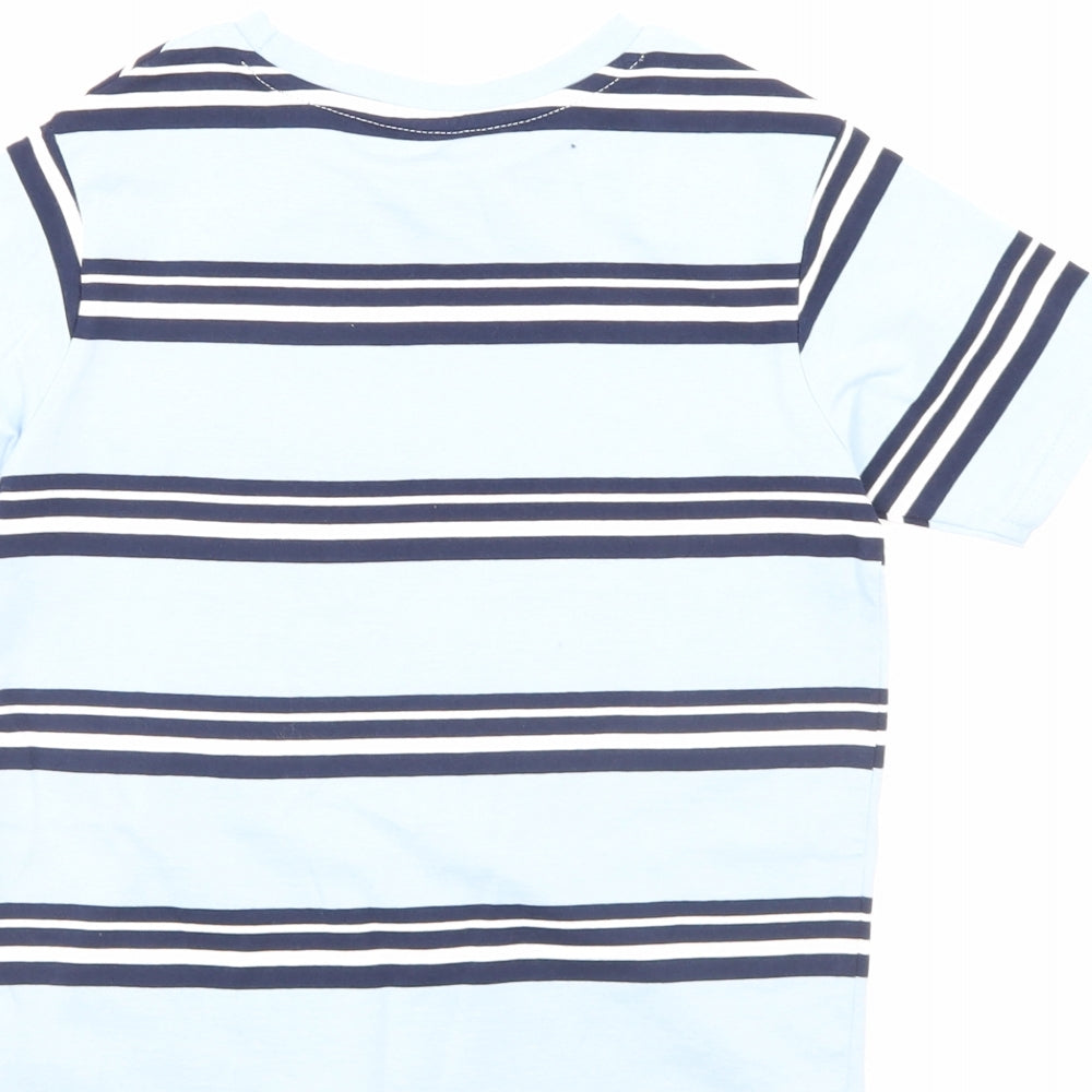 George Boys Blue Striped Basic T-Shirt Size 6-7 Years