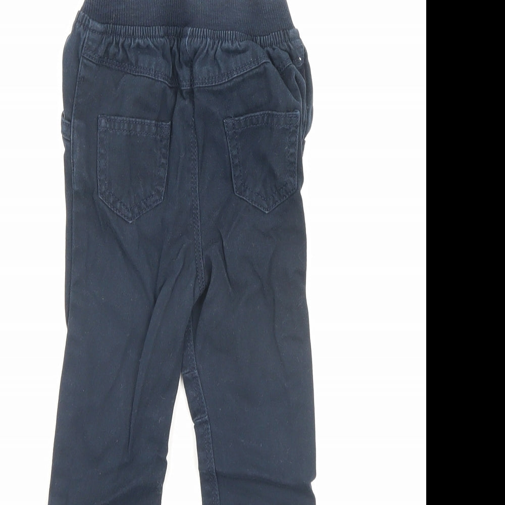 Brand and care label for Early Days Baby Blue Trousers, size 6-9, Months