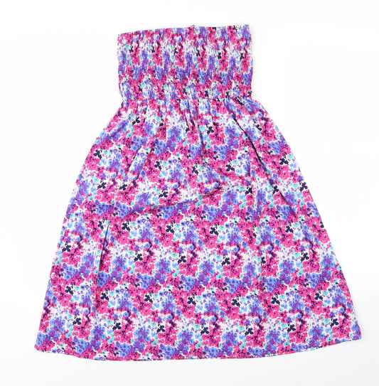 Jean Club Womens Multicoloured Floral A-Line Size 6