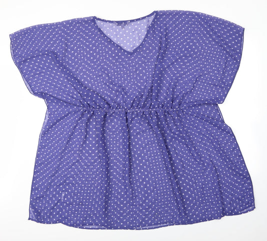 Peacocks Womens Purple Paisley Basic Blouse Size S